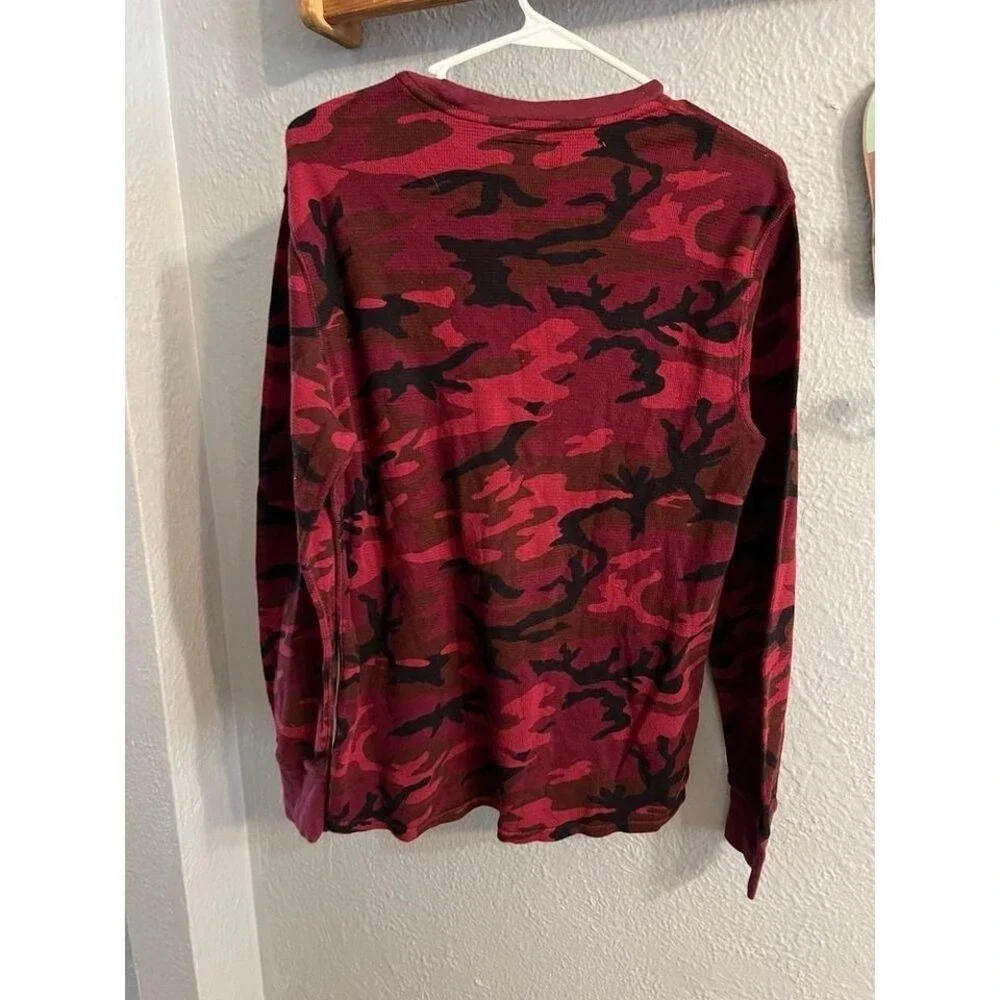 Men's Polo‎ Ralph Lauren long sleeve maroon camo pull over size medium